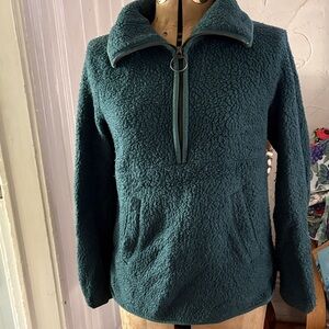 Madewell Teal Sherpa Pullover